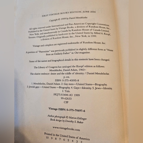 The Elusive Embrace: Desire and The Riddle Of Identity by Daniel Mendelsohn Book - Picture 2 of 8